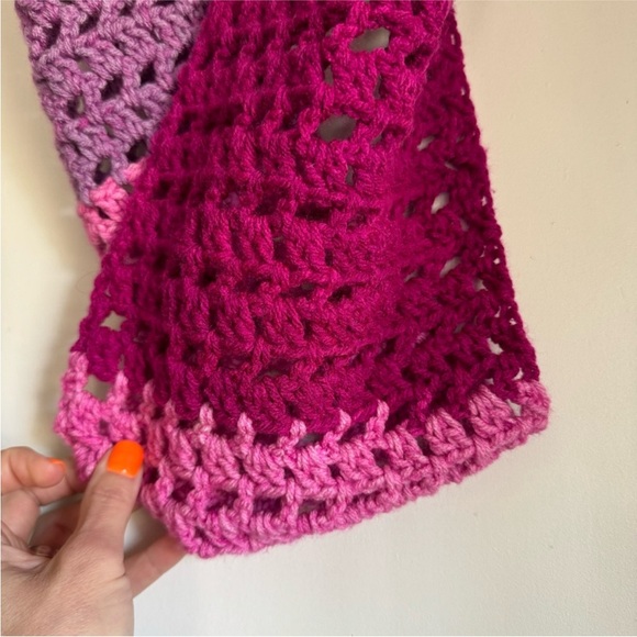 Pink and Purple Crochet Infinity Scarf - Picture 3 of 5